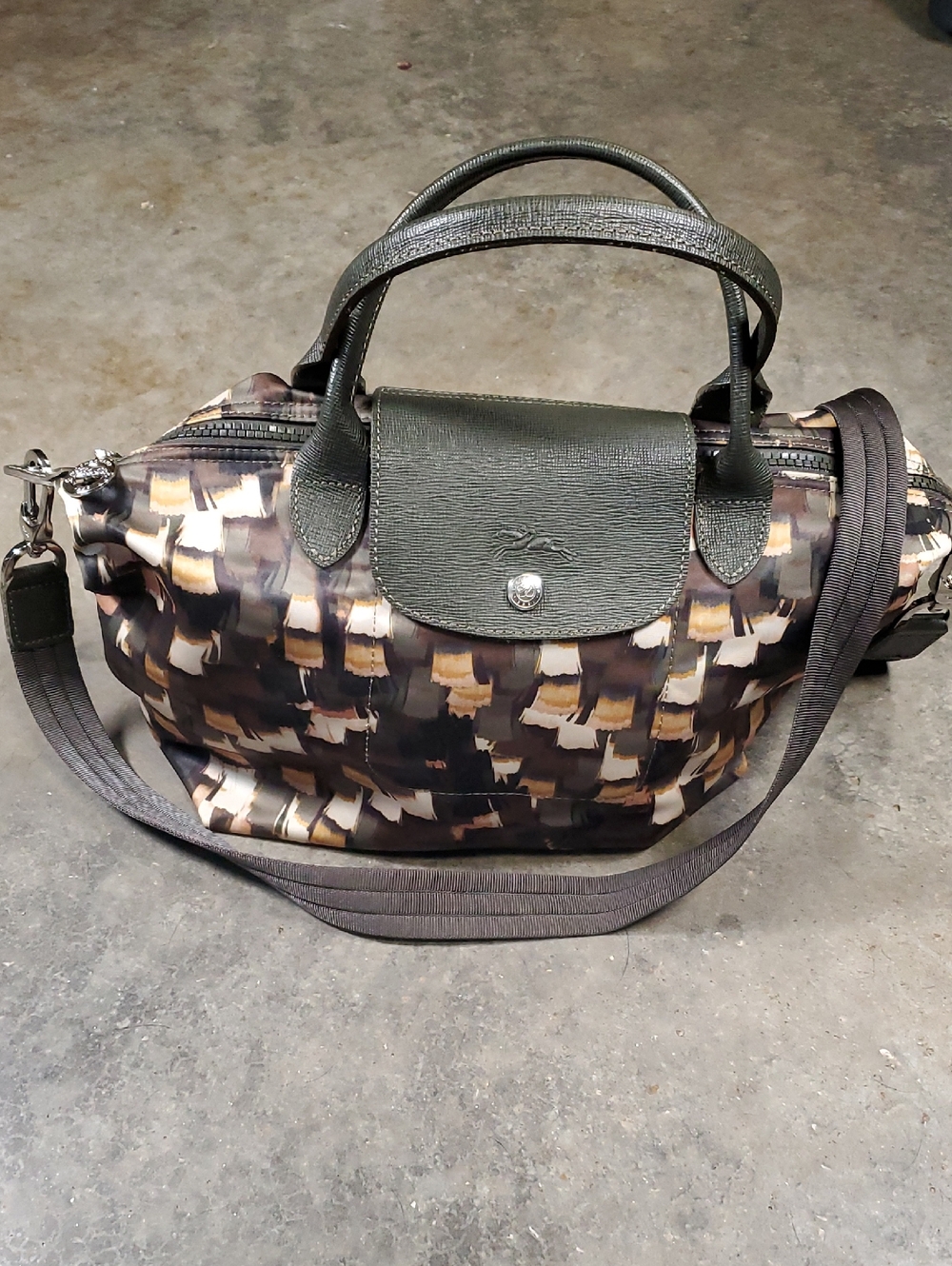 Longchamp Le Pliage Neo Crossbody Tote Small on Camo-like Print